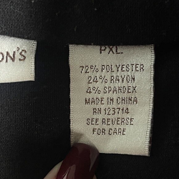 Drapers & Damons Jacket Womens Petite Extra Large XL Black White Button Up - Picture 6 of 11